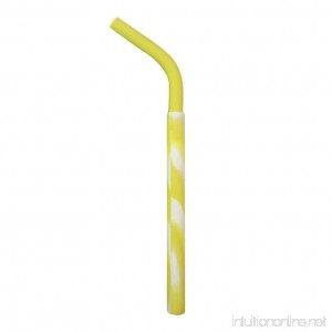 Big Sale! Silicone Straw for Kids and Adults Iuhan Color Practical Reusable Washable Food Grade Silicone Drinking Bent Straw (Yellow) - B07FNCMZ7R